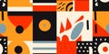 Bauhaus geometric brutalism elements set. Modern basic bold forms, abstract shapes design simple pattern