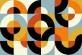 Bauhaus geometric pattern. Minimalist brutalist poster with bold shapes and forms, abstract graphics composition swiss