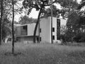 Bauhaus Meisterhaeuser in Dessau in black and white