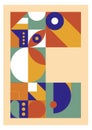 Bauhaus poster. Modern geometric elements decorative design