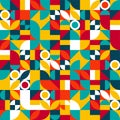 Bauhaus seamless retro pattern, vintage tile abstract background Royalty Free Stock Photo