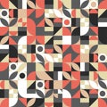 Bauhaus seamless retro pattern, vintage tile abstract background Royalty Free Stock Photo