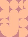 Bauhaus Style Geometric Pattern Peach Fuzz