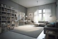 Bauhaus style interior of children room Royalty Free Stock Photo