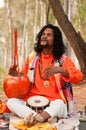 Baul folk singer performing Royalty Free Stock Photo