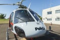 Bauru, Brazil. May 24, 2022: Front view of the helicopter model AS350 B2 of the military police of the State of SÃÂ£o Paulo.