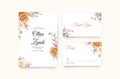 Bautiful floral wedding invitation with roses yellow watercolor Royalty Free Stock Photo