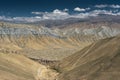 Bautiful landscape of Tibetan plateau in Upper Mustang, Himalaya mountains range in Nepal Royalty Free Stock Photo