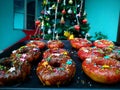 Bautifully decorated Christmas donuts and Christmas decorations Christmas gifts