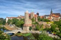 Bautzen, Germany. View of Old Town with old Water tower Royalty Free Stock Photo