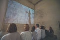 Baux-de-Provence, France - August 10th, 2019: The outer sapce of of the famous stone quarrie located in baux de provence village