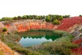 Bauxite mine lake landscape Royalty Free Stock Photo