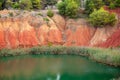 Bauxite mine lake landscape Royalty Free Stock Photo