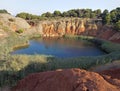 Bauxite Mine with Lake at Otranto Italy Royalty Free Stock Photo