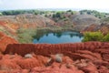 Bauxite mine and lake in Otranto Royalty Free Stock Photo