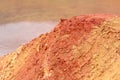 Bauxite mine raw bauxite on surface Royalty Free Stock Photo