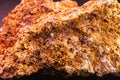 bauxite ore, macro photo, rock detail, industrial mining