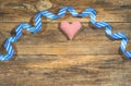 Bavaria Background with Heart on rustic wood. Royalty Free Stock Photo