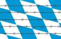 Bavaria Flag Behind Barbed Wires Royalty Free Stock Photo