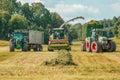 Claas Jaguar 930 harvester, a John Deere 6175R tractor and a Fendt 926 with a Krone ZX400GL