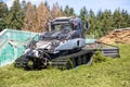 Prinoth Leitwolf snowcat prepares the silage for the biogas plant