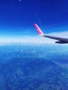 Bavaria, Germany - June 28, 2019: Airbus A321 plane of Wizz Air flying over Alps mountains Royalty Free Stock Photo