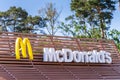 Bavaria, Germany, March 2022: McDonalds logo restaurant sign on a building. It is the world\'s largest fast food chain Royalty Free Stock Photo