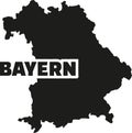 Bavaria map with german title