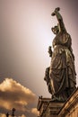 Bavaria Statue Woman Iconic Ruhmeshalle Outdoors Landmark Daytime Old Blue Sky Clouds Travel Tourist Munich Germany Europe