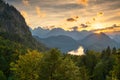 Bavarian Alps landscape in Germany at Dusk Royalty Free Stock Photo