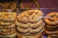 Bavarian authentic pretzels for Oktoberfest or Autumn Fest, Christmas.German, Austrian salted brezel