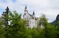Bavarian castle Neuschwanstein in the Alps (Bavaria, Germany) Royalty Free Stock Photo