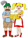 Bavarian couple with oktoberfest beer