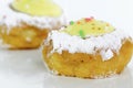 Bavarian cream doughnut and sugar Royalty Free Stock Photo