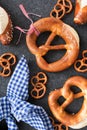 Bavarian decoration with salt pretzel Royalty Free Stock Photo