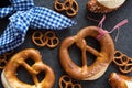 Bavarian decoration with salt pretzel Royalty Free Stock Photo