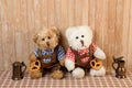 Bavarian dressed Teddy bears Beer mugs Brezel