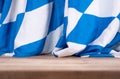 A Bavarian Flag As A Background For Oktoberfest Royalty Free Stock Photo