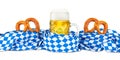 Bavarian flag pretzel and beer