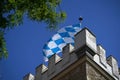 Bavarian flag on the top of the building Royalty Free Stock Photo