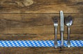 Bavarian Food or Oktoberfest background with table place setting Royalty Free Stock Photo