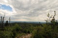 The bavarian forest with clouds sky forest Royalty Free Stock Photo