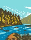 Bavarian Forest National Park in Eastern Bavarian Forest in Germany Art Deco WPA Poster Art