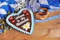 Bavarian gingerbread heart with soft pretzels