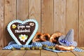 Bavarian gingerbread heart with soft pretzels