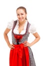 Bavarian girl isolated over white background