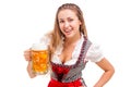 Bavarian girl isolated over white background