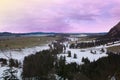 Bavarian landscape in the winter season at dusk, Germany Royalty Free Stock Photo