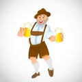 Bavarian man with a big glass of beer