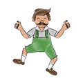 Bavarian man cartoon scribble